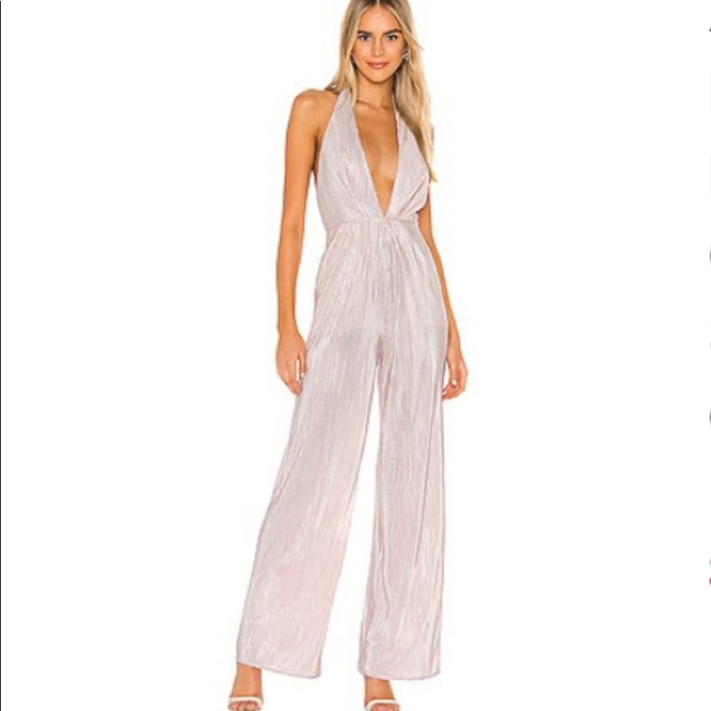 X REVOLVE HARKIN JUMPSUIT IN LIGHT PINK